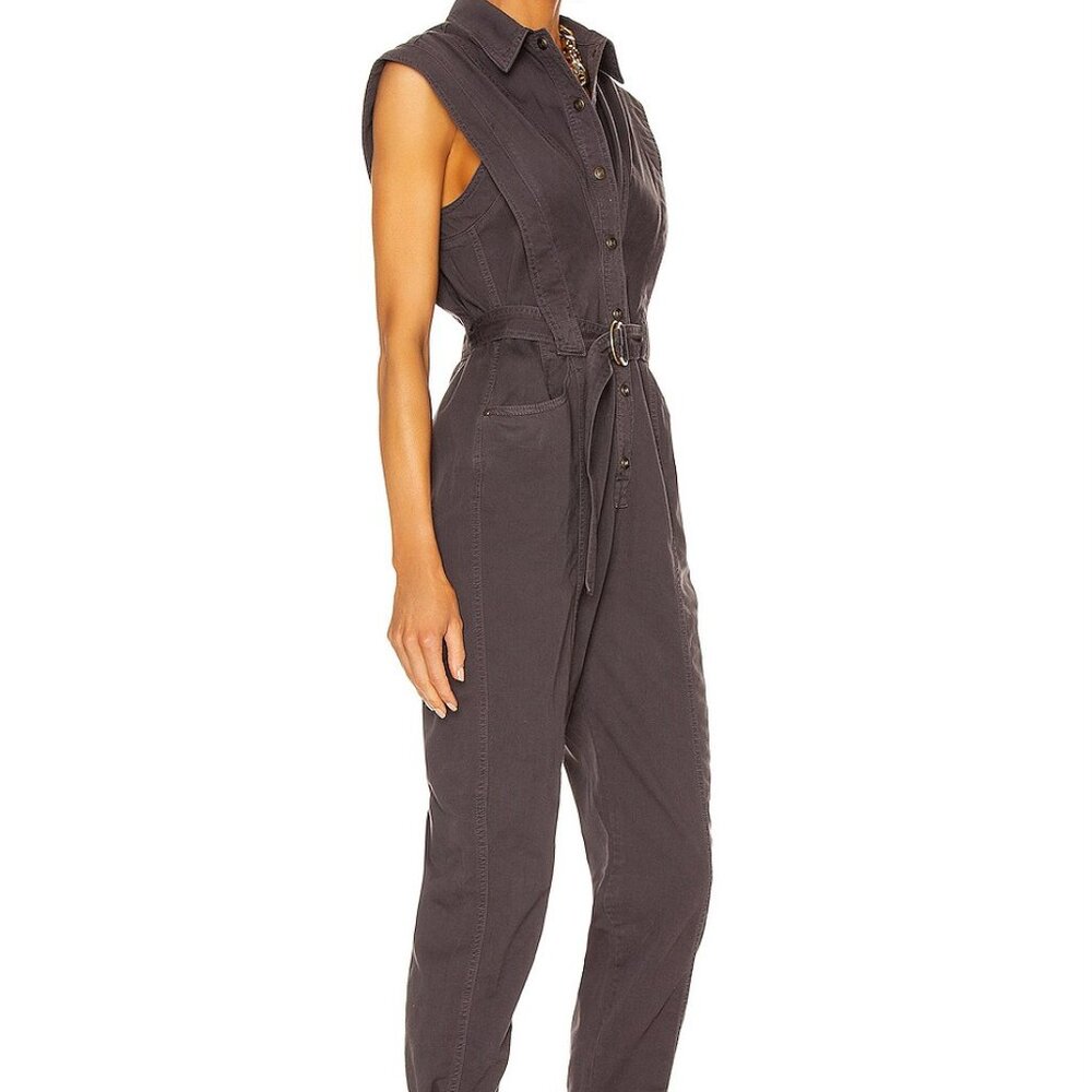 Cotton Sleeveless Jumpsuit - Charcoal by NOAM Lanux